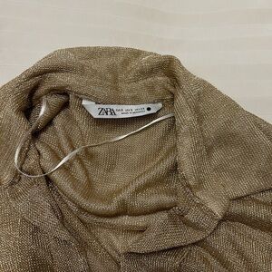 Zara top gold shimmering